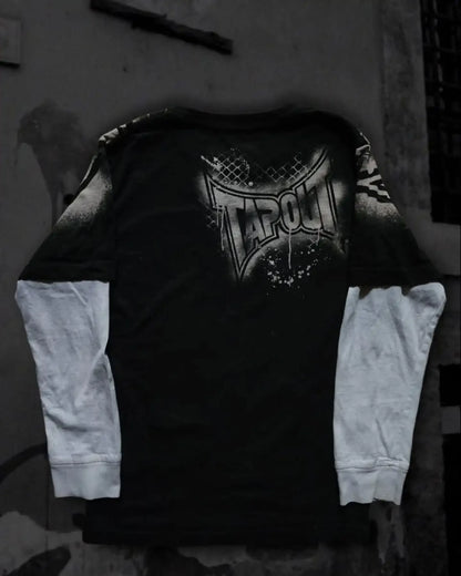 Y2K Oversized Long Sleeve Tapout T-Shirt Hip Hop Gothic Streetwear Unisex Couple Tee Summer Casual Fashion Round Neck Loose Fit.