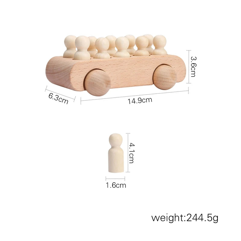 Wooden Train Birthday Toy  Montessori Toys Baby Educational Toys  Wooden Trolley  Baby Learning Toys  Number Of Wood Baby's Toys.