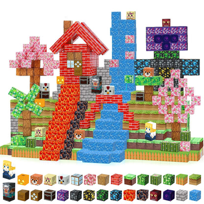 Magnetic Building Blocks Magnet Cube Set STEM Montessori Sensory Toy for Kids Boys Girls Ages 3+ DIY Model Children.