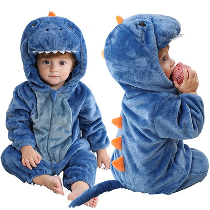 MICHLEY Winter Baby Strampler Mit Kapuze Flanell Cosplay Kleinkind Infant Kleidung Insgesamt Bodys Overall Kostüm Für Kinder Mädchen Junge