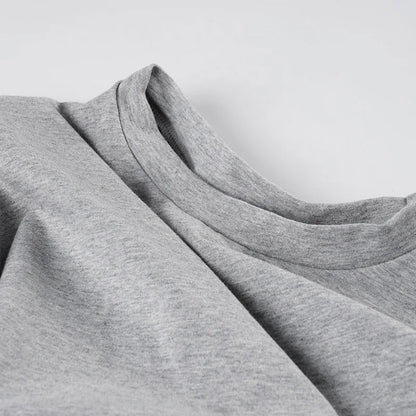 Trendix Basic Long Sleeve Crop Tops Women Summer O Neck Loose Casual Solid Pullover Top Ladies Street Party Club Fashion T Shirt