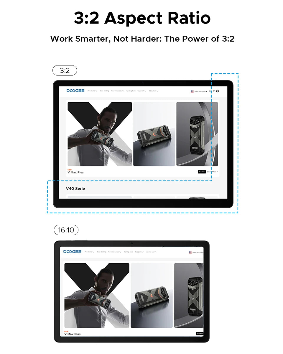 Doogee 2 in 1 Tablet Pc Tab E3 Max Gmini Ai 14" 2.1K Display Android 15 32Gb (8+24) 256Gb 13500Mah Battery Helio G100 Tablet Pc.