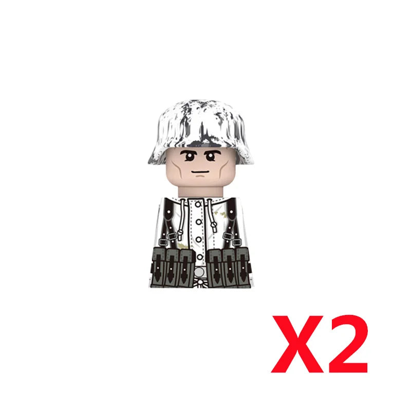 Military WWII Figure Building Blocks Accessories MP40 Rocket Launcher MG42 Officer Army Camouflage Soldier Pzf 98K Toy Gift N029.