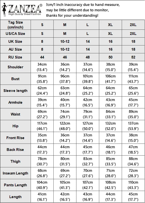 2025 ZANZEA Autumn Pant Sets 2PCS Women Outfits Long Sleeve Cropped Tops Wide Leg Trousers Solid Tracksuits Suit Matching Sets.