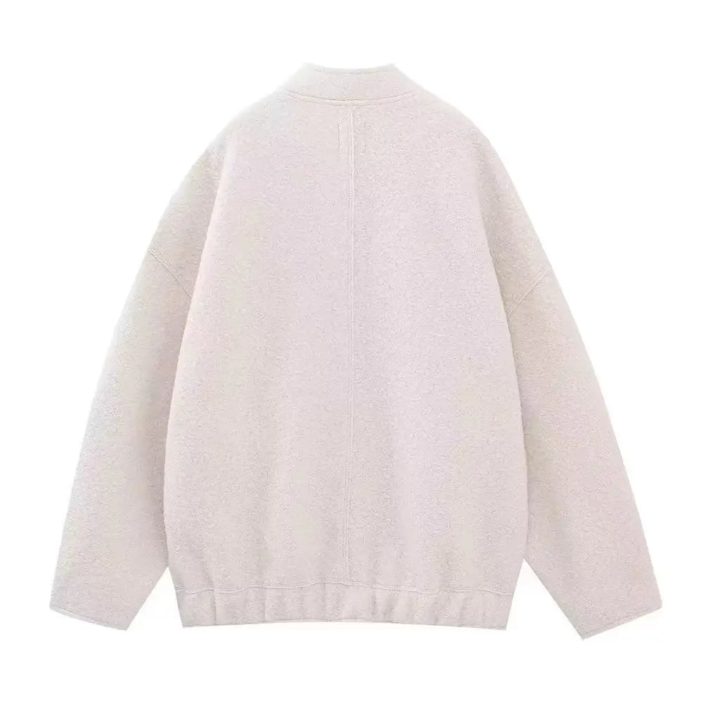 TRAFZR Damenjacken Frühling 2023, elegantes Fleece, Vintage, neue Oberbekleidung, Langarm, Harajuku, Y2k, Streetwear, Bomberjacken