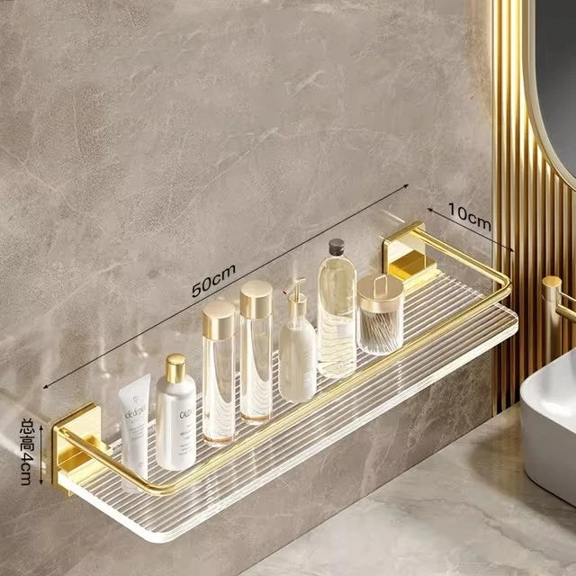 Punch-freies Luxus Badezimmer Regal Regale Wand Shampoo Kosmetische Lagerung Rack Für Küche Halter Platz Acryl Organizer