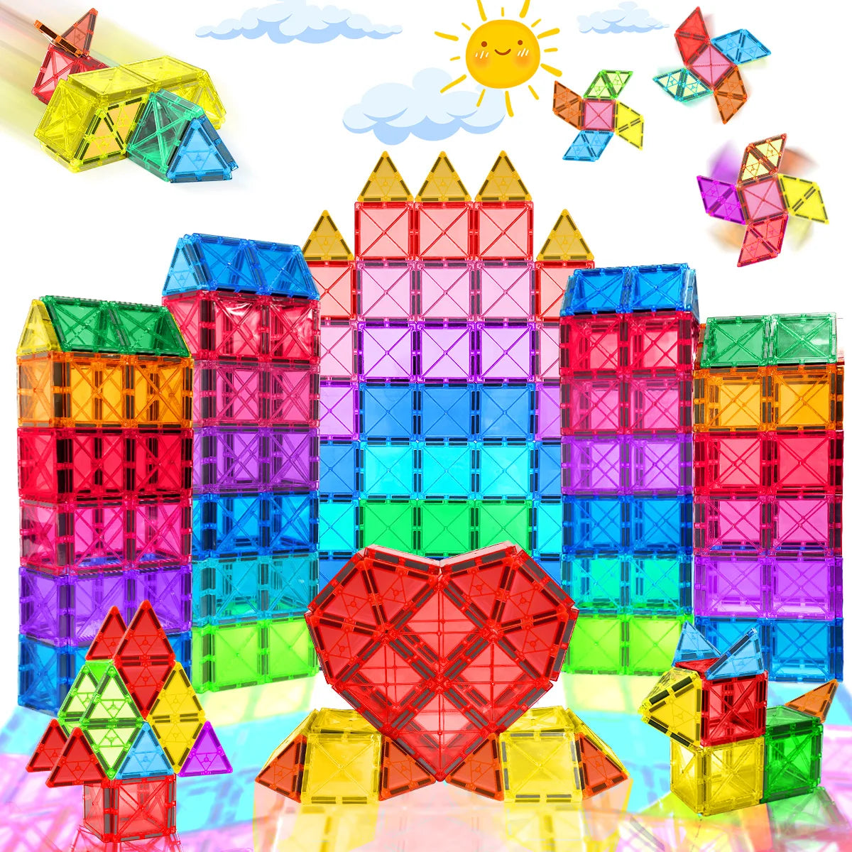 30/50/100PCS Magnetic Building Blocks Montessori Educational Constructor Toys Set For Kids Game For Boys Girl Gifts.