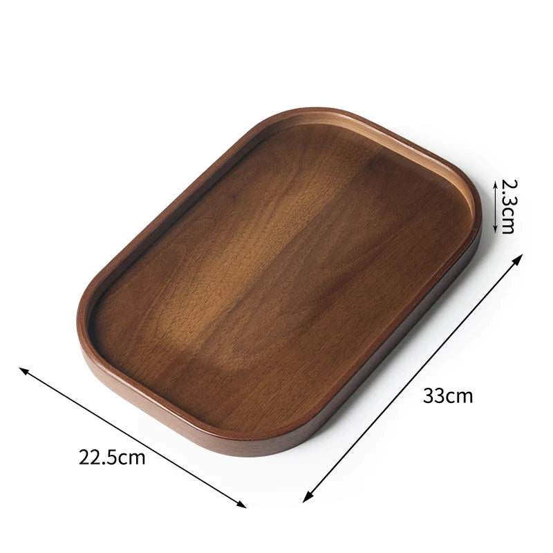 Gianxi Japanese Bamboo Household Tray Rectangular Hotel Solid Wood Dinner Plate Afternoon Tea Dessert Dim Sum Plate Tea Tray.