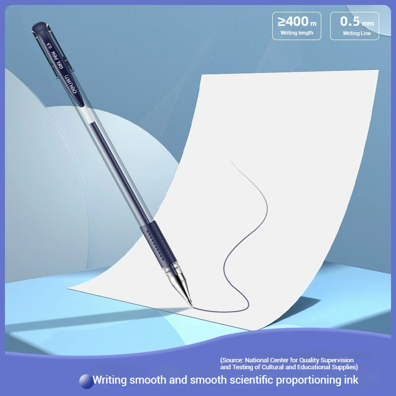 Deli 12er-Pack Gelschreiber-Set, 0,5 mm Kugelschreiber, Schwarz, Blau, Rot, Tintenfarben, Schreibutensilien für Schule, Büro, Schreibwaren.