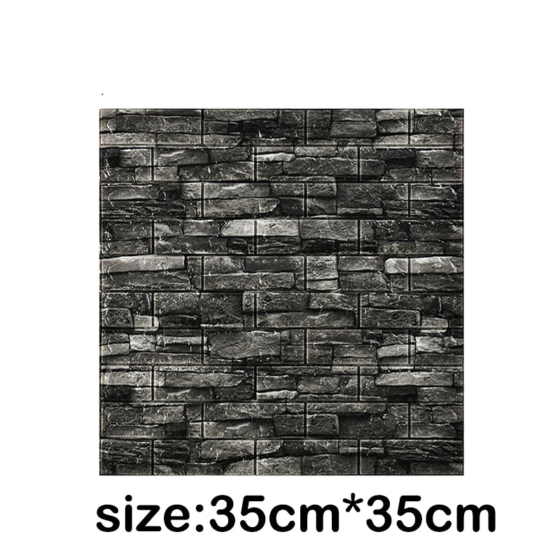 12Pcs 35*30cm High Quality 3D Foam Wall Panel Brick Retro Wallpaper Ceiling Self Adhesive Wallpanel Background  Home Decoration
