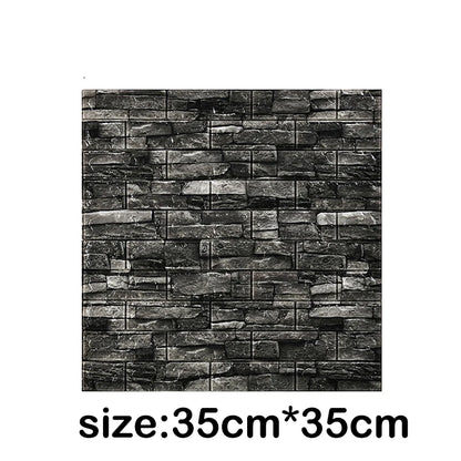 12Pcs 35*30cm High Quality 3D Foam Wall Panel Brick Retro Wallpaper Ceiling Self Adhesive Wallpanel Background  Home Decoration