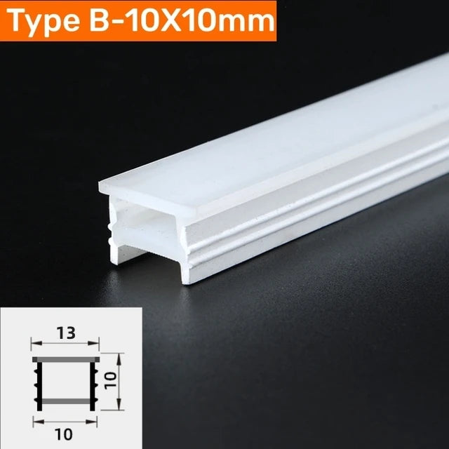 Recessed Black Silicone Tube LED Neon Light Flexible Rope Channel Diffuser WS2811 WS2812B Outdoor Waterproof Ribbon Strip Lights