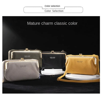 Women's Crossbody Bag Simple and Versatile Coin Purse Large-capacity Long Zipper Mobile Phone Bag Creative Single-shoulder Bag.