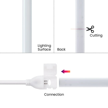 220V COB LED Light Strip Waterproof With EU Plug Red/Blue/Pink/Green Home Outdoor Garden Lighting Flex Silicone Tube Neon Lamp