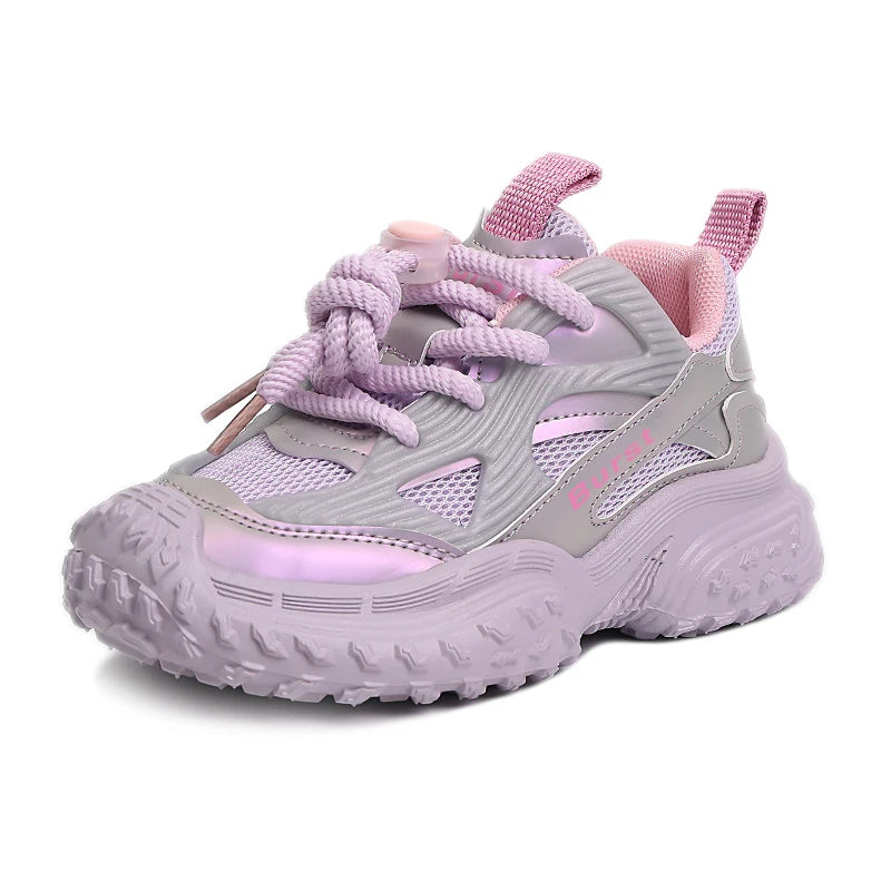 2025 Autumn Sport Shoes For Children PU Leather Waterproof Kid's Sneakers Anti-slippery Breathable Boy's Girl's Running Shoes