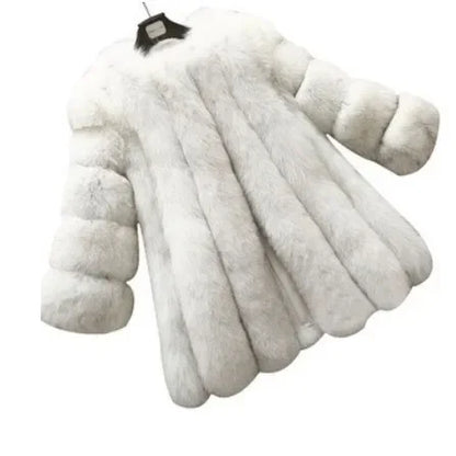 Herbst Faux Pelz Jacken für Frauen Lange Puff Sleeve Frau Mantel Solide Kurze Wärme Oberbekleidung Klausel Damen Elegante Streetwear