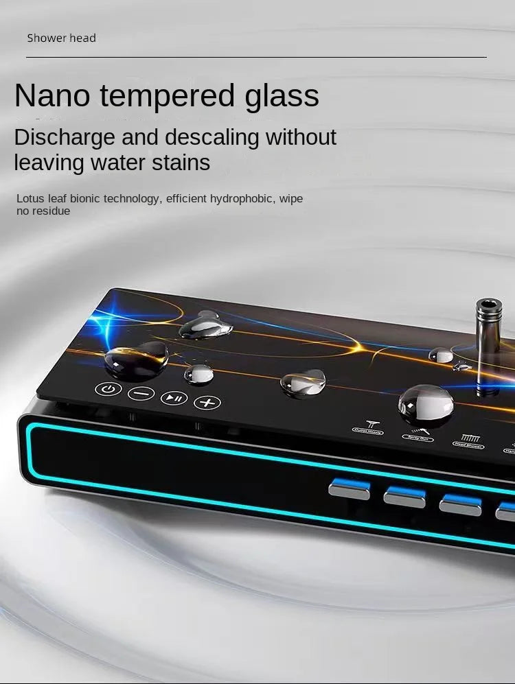 Bluetooth Music Digital Bathroom Shower System Ambient Lighting thermostatic Digital Bathroom Shower Set Faucets Accessories