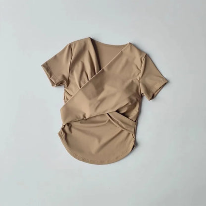 Sexy sports  Yoga Shirt Women Sports Bra Quick Dry Training Pilates Cover Up yoga shirts built in cup gym shirt  sports crop top.