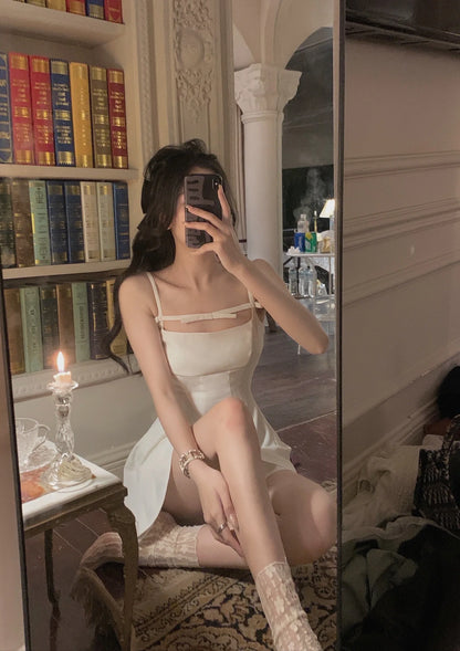 Sommer y2k Spaghetti träger Abend party Kleider solide elegante ärmellose sexy A-Linie kurzes Kleid ein Stück Vestido Mujer.