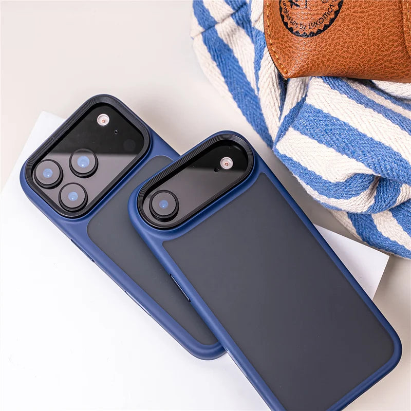 Active Touch Camera Button Matte Armor Case For iPhone 17 Air 16Pro 15 17Pro Max Translucent Hybrid Shockproof Hard Phone Cover.