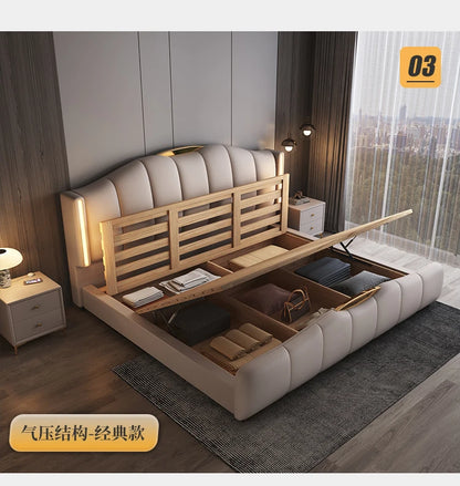 200 x 220 cm Rahmen-Kopfteil, Hochzeitsbett, Hauptschlafzimmer, Kingsize-Doppelbett, 3 Schubladen, Aufbewahrung, luxuriöse Schlafzimmermöbel in voller Größe