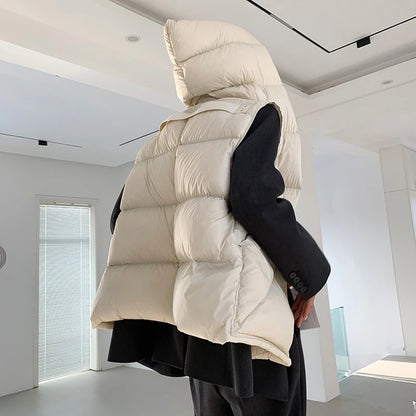 Hirsionsan Herbst Winter Koreanische Weiße Ente Unten Weste Frauen 2023 Neue Einfach Alle-spiel Mäntel FemaleSoft Warme Sleeveness Jacken.