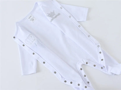 Strampler für Neugeborene, Jungen, königlicher Kronprinz, 100 % Baumwolle, Kleidungsset mit Mütze, Handschuhen, Einteiler für Kleinkinder, Mädchen, Schlafanzüge.