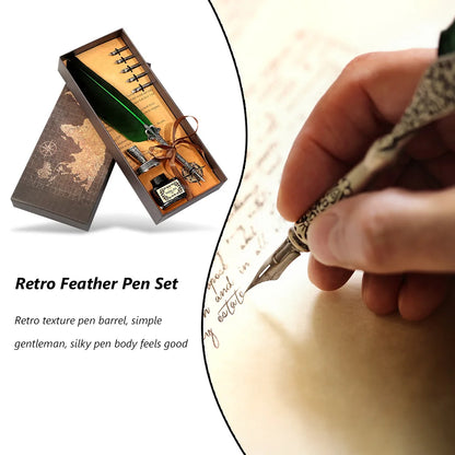 Retro Vintage Kalligraphie Feder Dip Stift Brunnen Stifte Schreiben Tinte Set Kreative Schreibwaren Quill Stift Kunst Liefert Handwerk Geschenke.