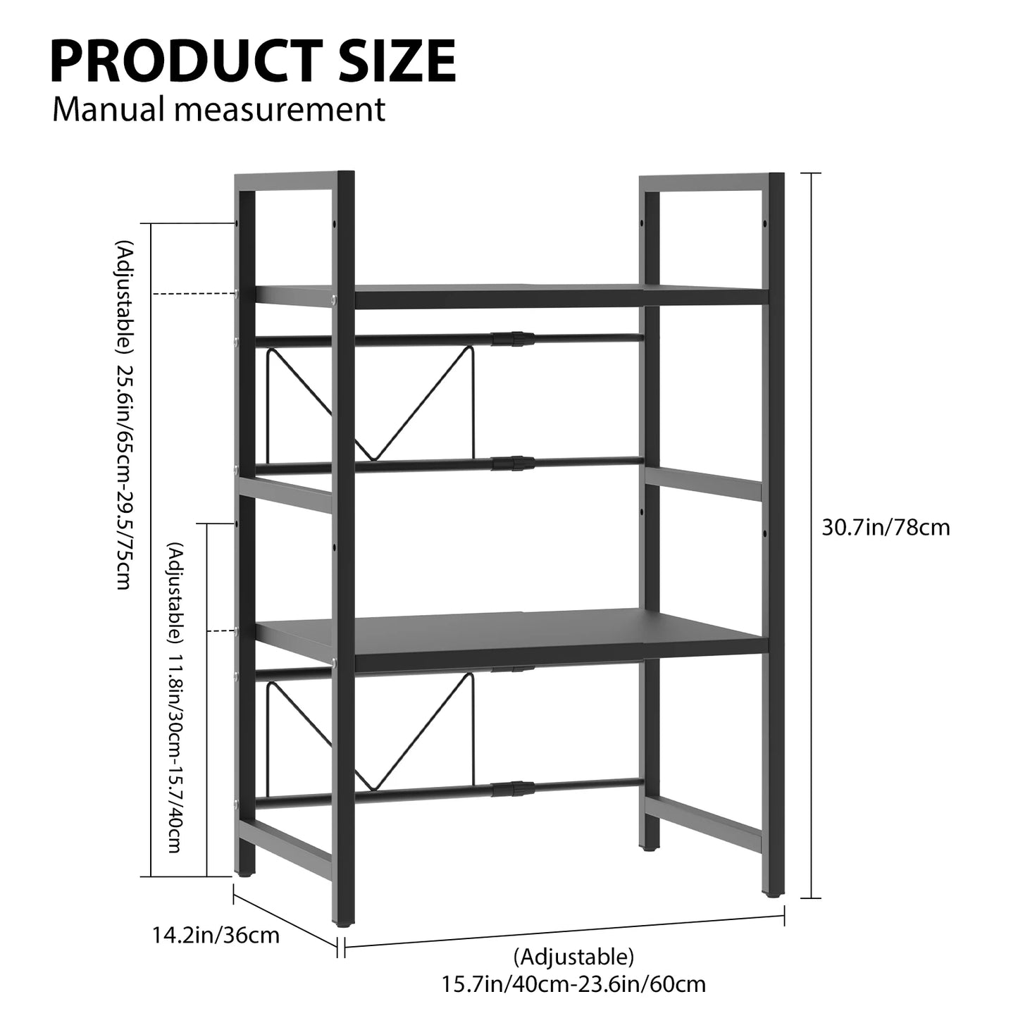 Kitchen Storage Rack Metal Condiment Organizer Shelf Expandable Microwave Shelf Height Adjustable.