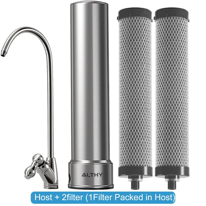 ALTHY U200PRO Kitchen Under Sink Drinking Water Filter Purifier 5 in 1, Stainless Steel Filtration System With Faucet.