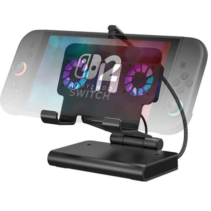 6 In 1 Rgb Dual Fans Docking Station for Rog Ally Steamdeck Game Console Dock Adjustable Height Dock Bracket with Hdmi 4K 60Hz.