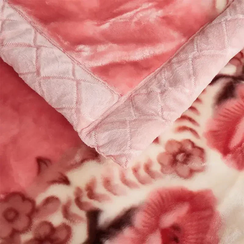 Double Layer Plush Blanket Winter Warm Comfortable Quilt Household Multiple Sizes Soft Comfortable Sheet 4 Season.