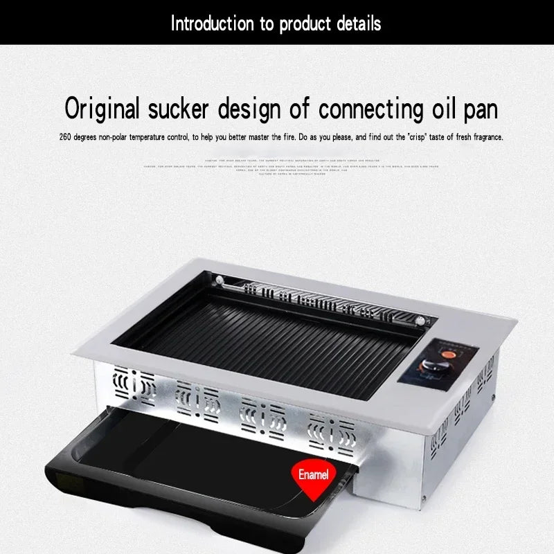 U-shaped electric oven Korean household non stick electric oven smokeless barbecue plate iron plate barbecue pot.