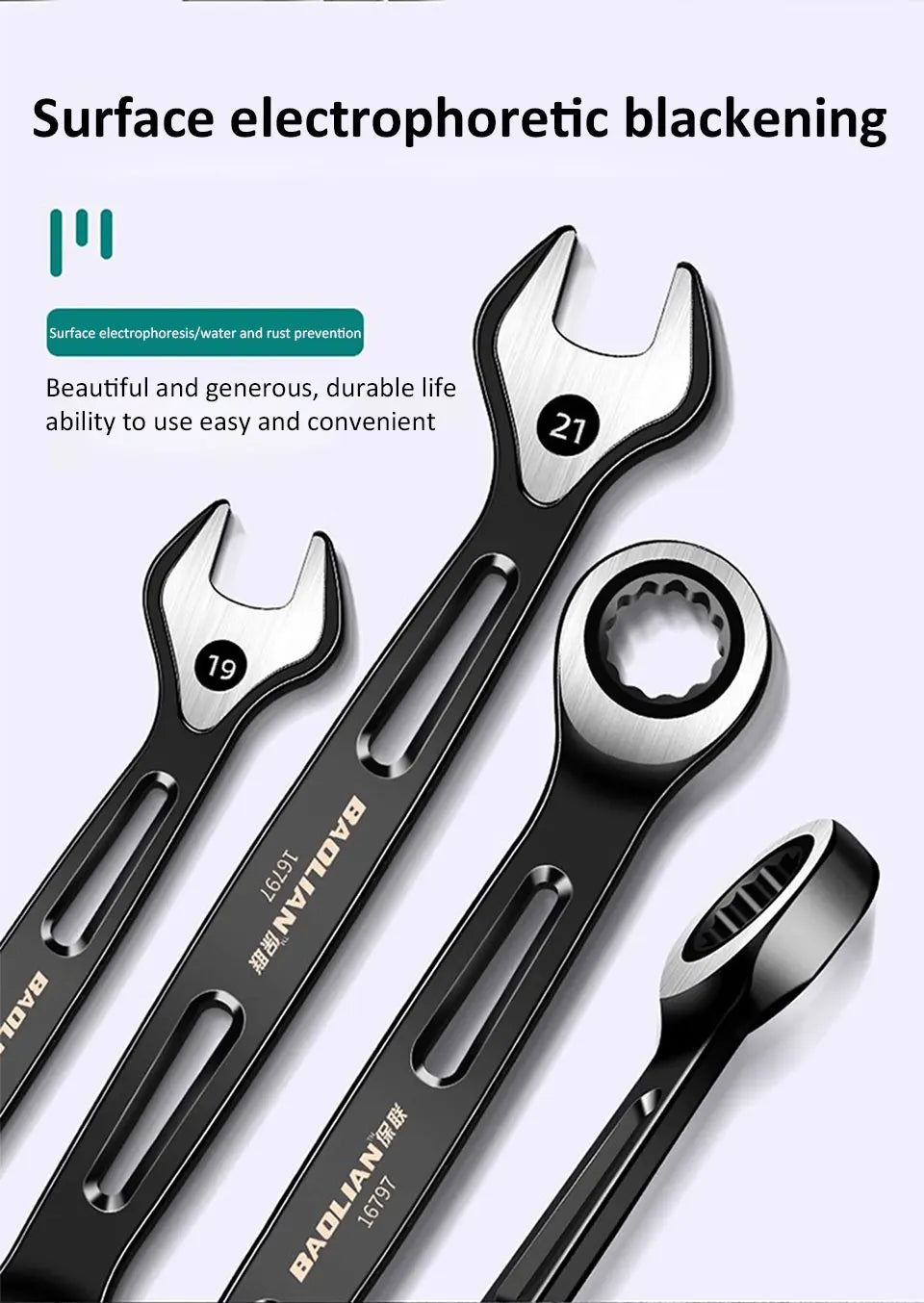 1PC 6-22mm Kombination Ratsche Dual-zweck Schlüssel Metric Universal Spanner arbeitssparende Anti Slip reparatur Werkzeug Hand Werkzeug