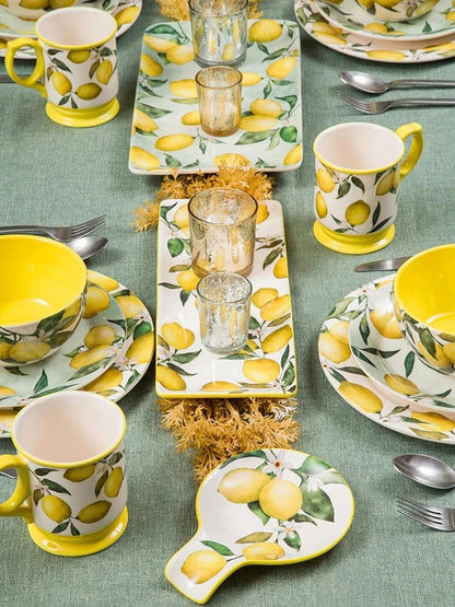 Creative Lemon Plate Ceramic Fruit Dish Ins Style Home Dining Thai Restaurant Tableware.