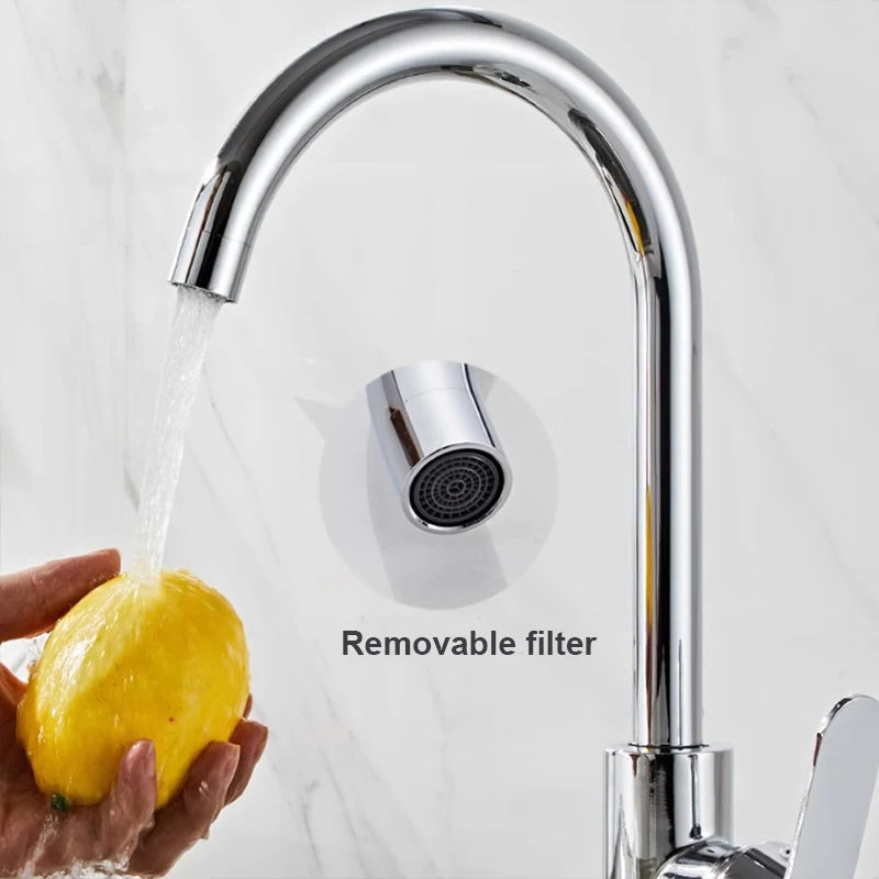 Kitchen Sink Faucet Wash basin Faucet Single Handle Stainless Steel Hot And Cold Mixer Water Tap Deck Mounted Bathroom Faucet