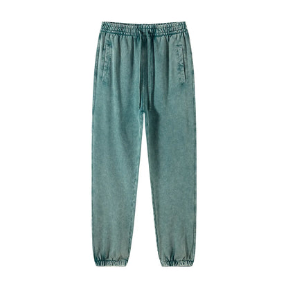 Vier Jahreszeiten Neue Mode Für Männer Casual Trendy Amerikanischen Gewaschen Gewachst Lose Einfarbig Hosen Gerade Jogger Hosen Männliche Hosen