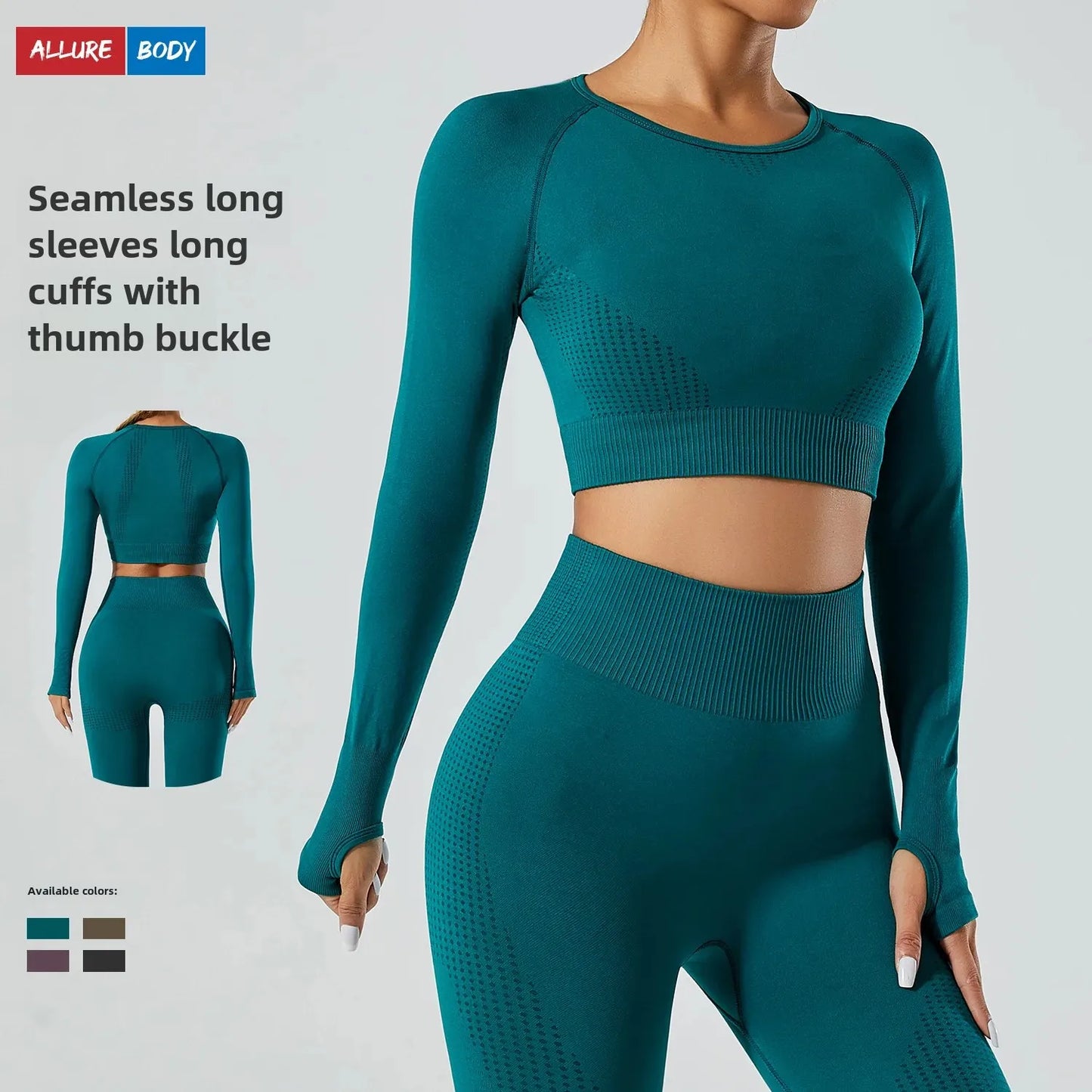 Seamless Cross-Border Running Sports Top Breathable Fitness Jacket Training Quick-Dry Outerwear Long Sleeve Yoga Wear For Women.