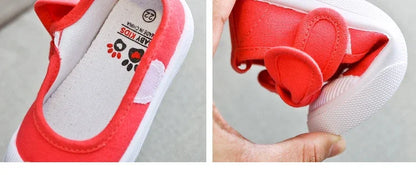 Korean Style Fashion Children Fashion Girls Canvas Shoes Versatile Bow Baby Kids Casual Shoes Simple Classic Candy Color Bowtie.