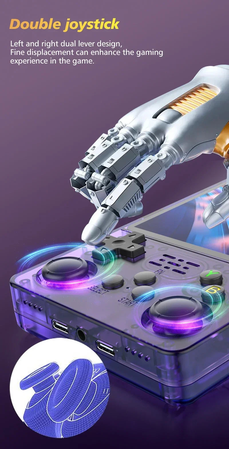 TOP Sale 4"IPS Big Screen R36S Plus Retro Handheld Game Console Linux 64-bit System RK3326 Portable Pocket ARKOS 2.0 R36SPLUS.