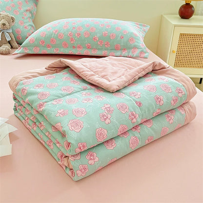Printed Thin Duvet Skin-friendly Comforter 100x150cm for Kids Quilt Soft Bedspread Summer Blanket edredones (No Pillowcase)