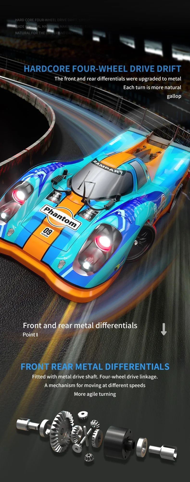 16307PRO 1:16 70KM/H Brushless Remote Control Car High Speed Drift Racing Car Four Wheel Drive Off Road Vehicle Boys Toy Gift.