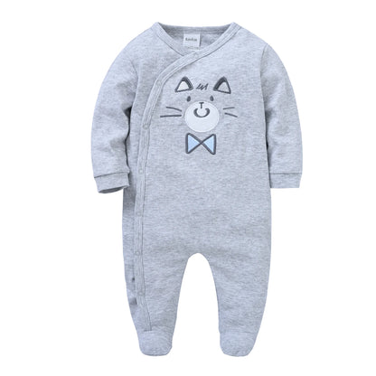 Herbst Langarm Baby Stram pler 100% Baumwolle einteilig Neugeborene Kleidung cool Bär Design 0-12m Kostüm