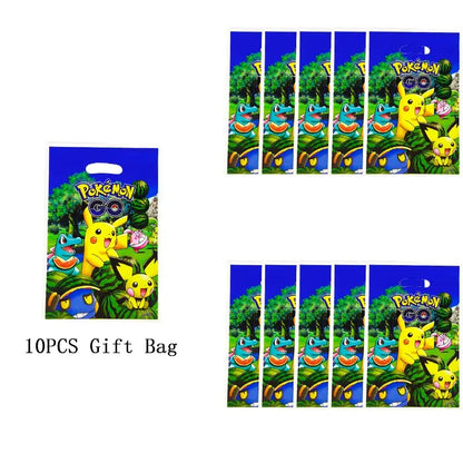 Pokemon Thema Geburtstag Party Dekoration Lieferungen Cartoon Pokemon Gehen Geschirr Tassen Teller Pikachu Ballon Für Baby Dusche Gefälligkeiten