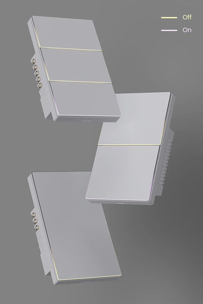 AVATTO Tuya WiFi Smart Lichtschalter US-Standard 1/2/3/4 Gang Druckschalter mit Umgebungslicht Arbeit für Alexa Google Home.