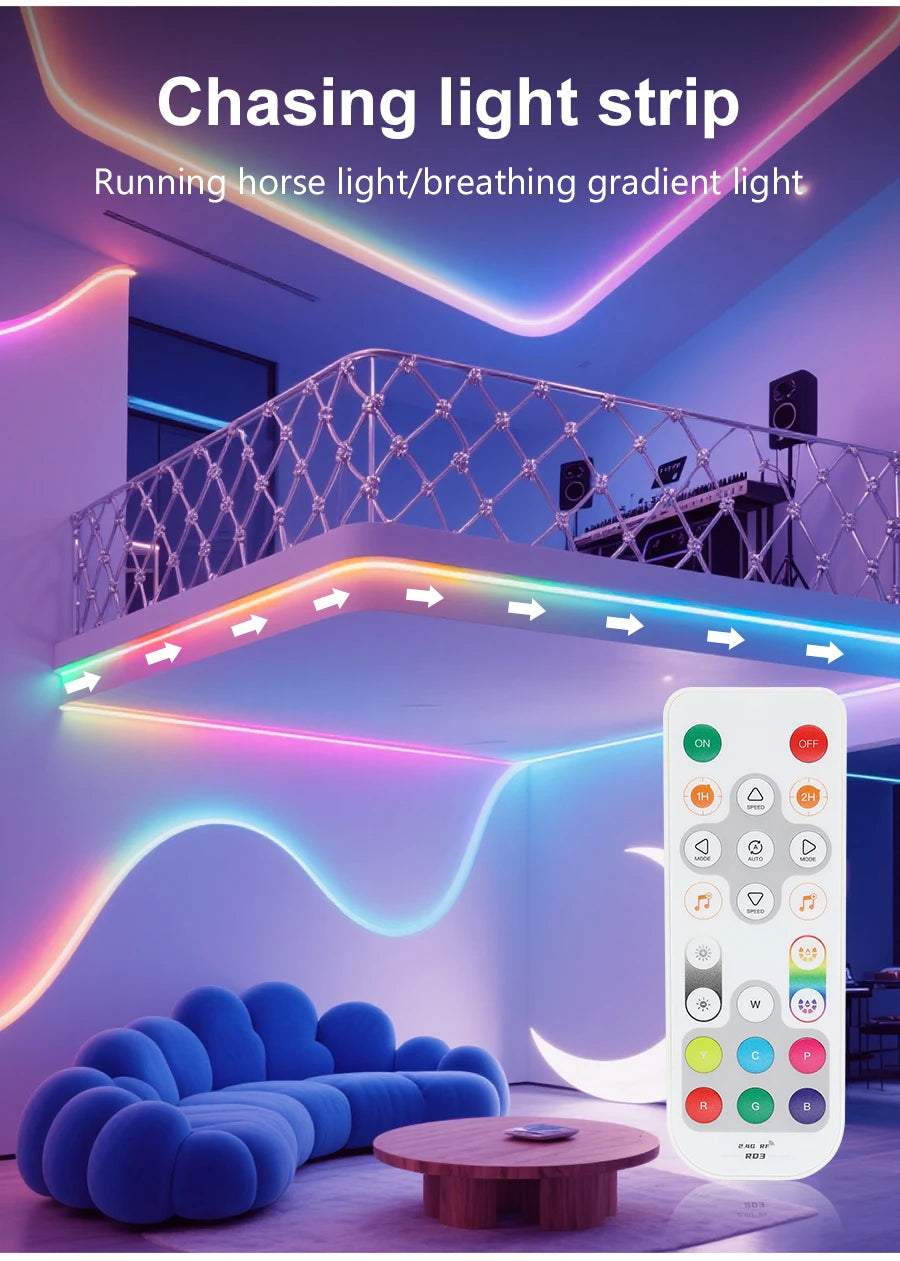 3mm 5mm 5V WS2812B Addressable COB LED Strip Individually IC RGB Flexible LED Strip High Density Dream Color LED Tape.