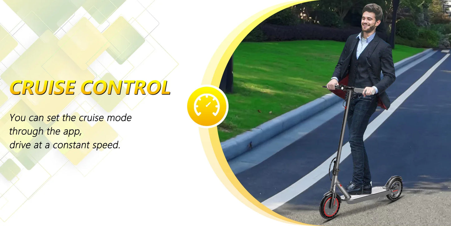 Dual Brake Electric Scooter with Seat Storage Bag 350W Powerful Motor Fast Speed 31KM/H on APP 36V 8.5 Inch Tire Adults Escooter.