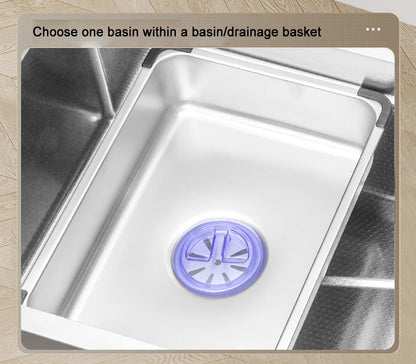 304 Stainless Steel Kitchen Sink Silver Embossed Large Single Slot Home Improvement Multifunction Wash Basin For Kitchen