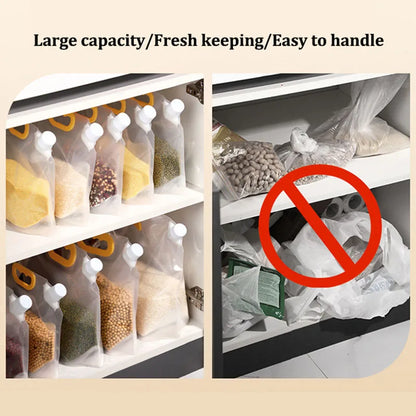 5Pcs Grains Sealed Bag Cereal Containers Moisture-Proof And Insect-Proof Transparent Food Grade Storage Bag Kitchen Organizer.
