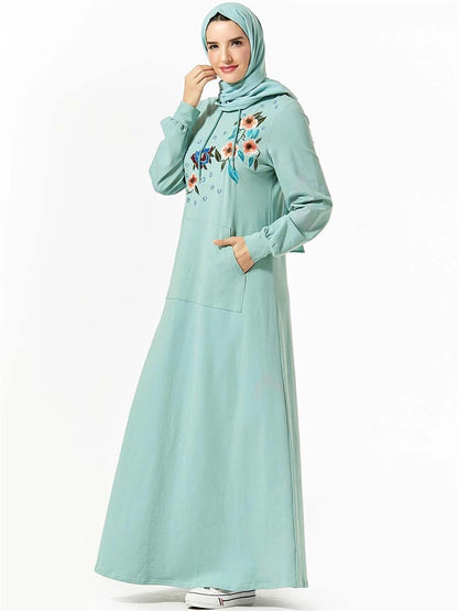 Ramadan Eid Green Abaya Damen Dubai Islamic Prayer Clothes Women Muslim Dress Kebaya Kaftan Robe Musulmane Caftan Marocain Femme.